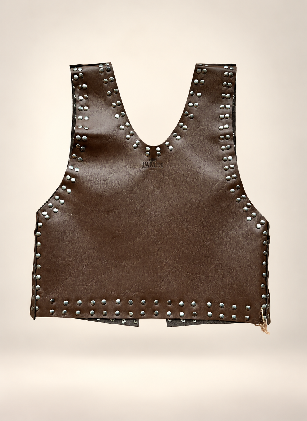 Espíritu Pampa — Chaleco Boho Piel con Remaches