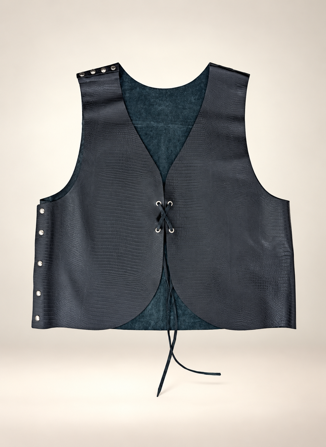 Víbora Real — Chaleco Boho Cuero Reptil