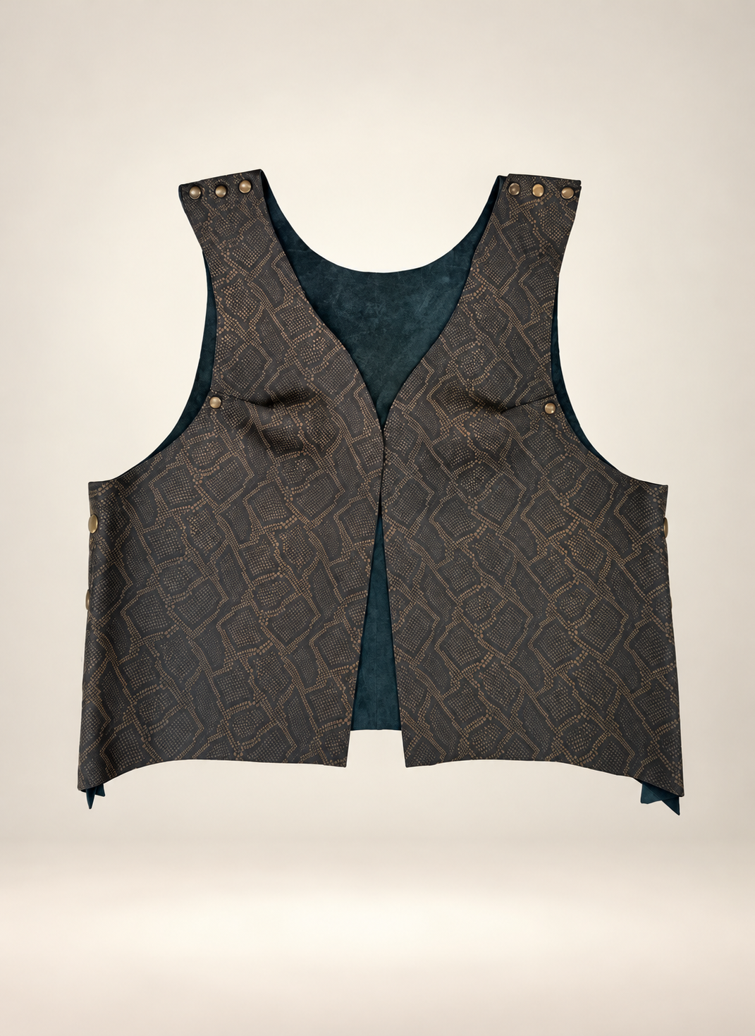 Eclipse Salvaje — Chaleco Boho Reptil con Bronce