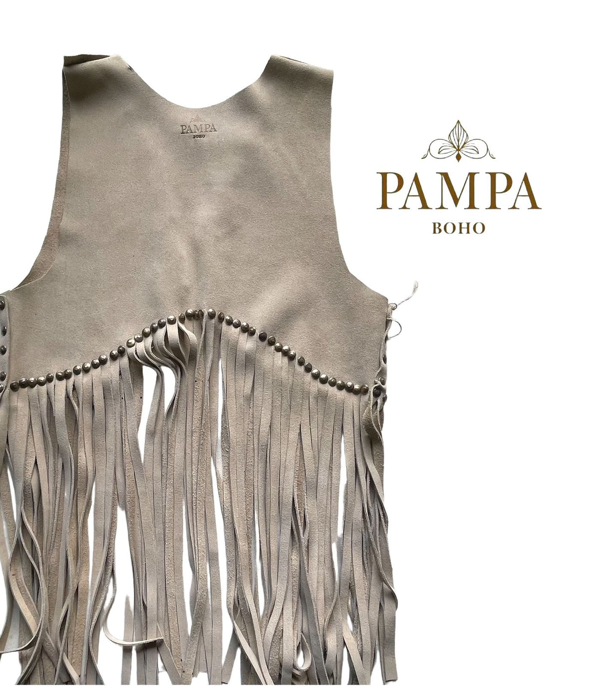 Viento Libre — Chaleco Boho Beige con Flecos