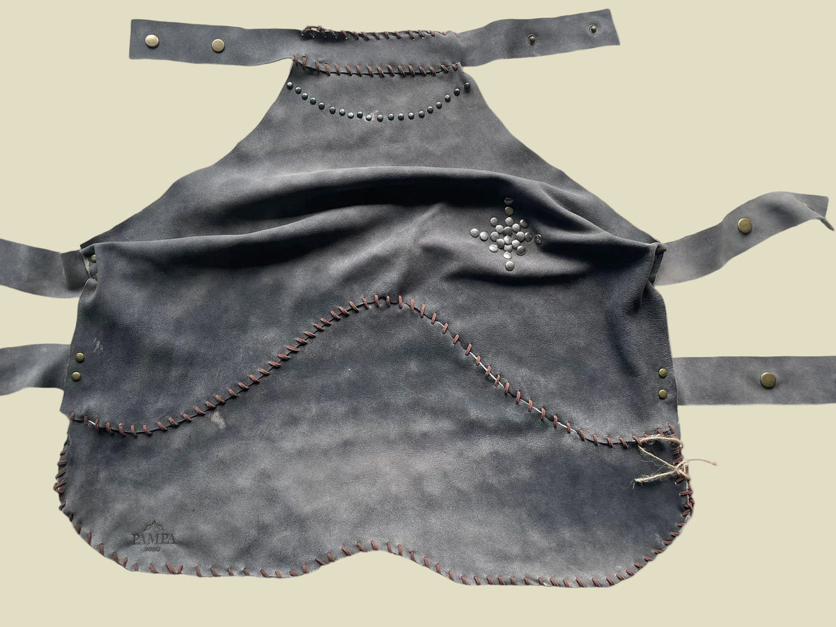 Ceniza y Luna - Falda Boho Gamuza Gris Carbón