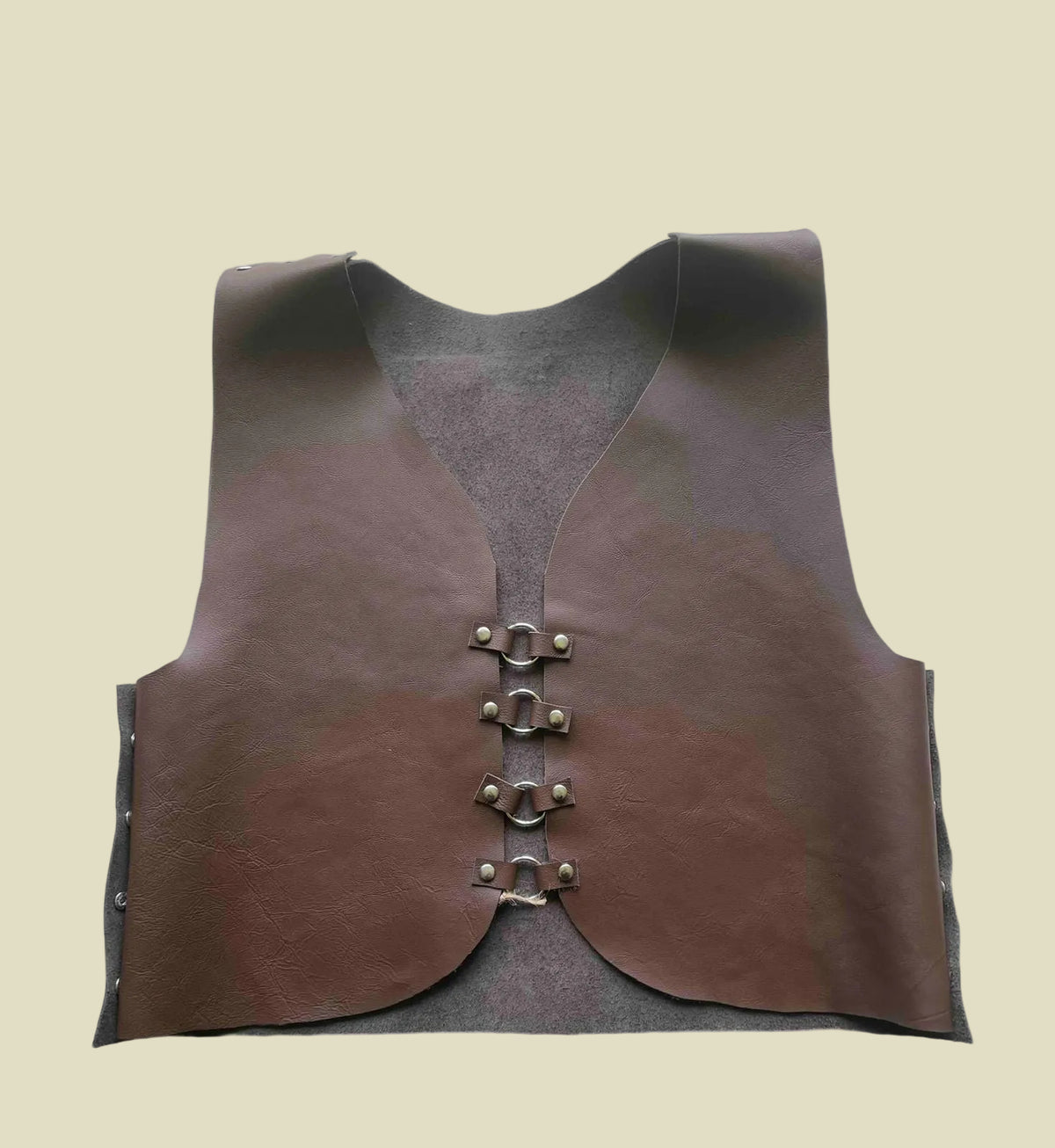 Nómada Urbano - Chaleco Boho Piel Café Oscuro