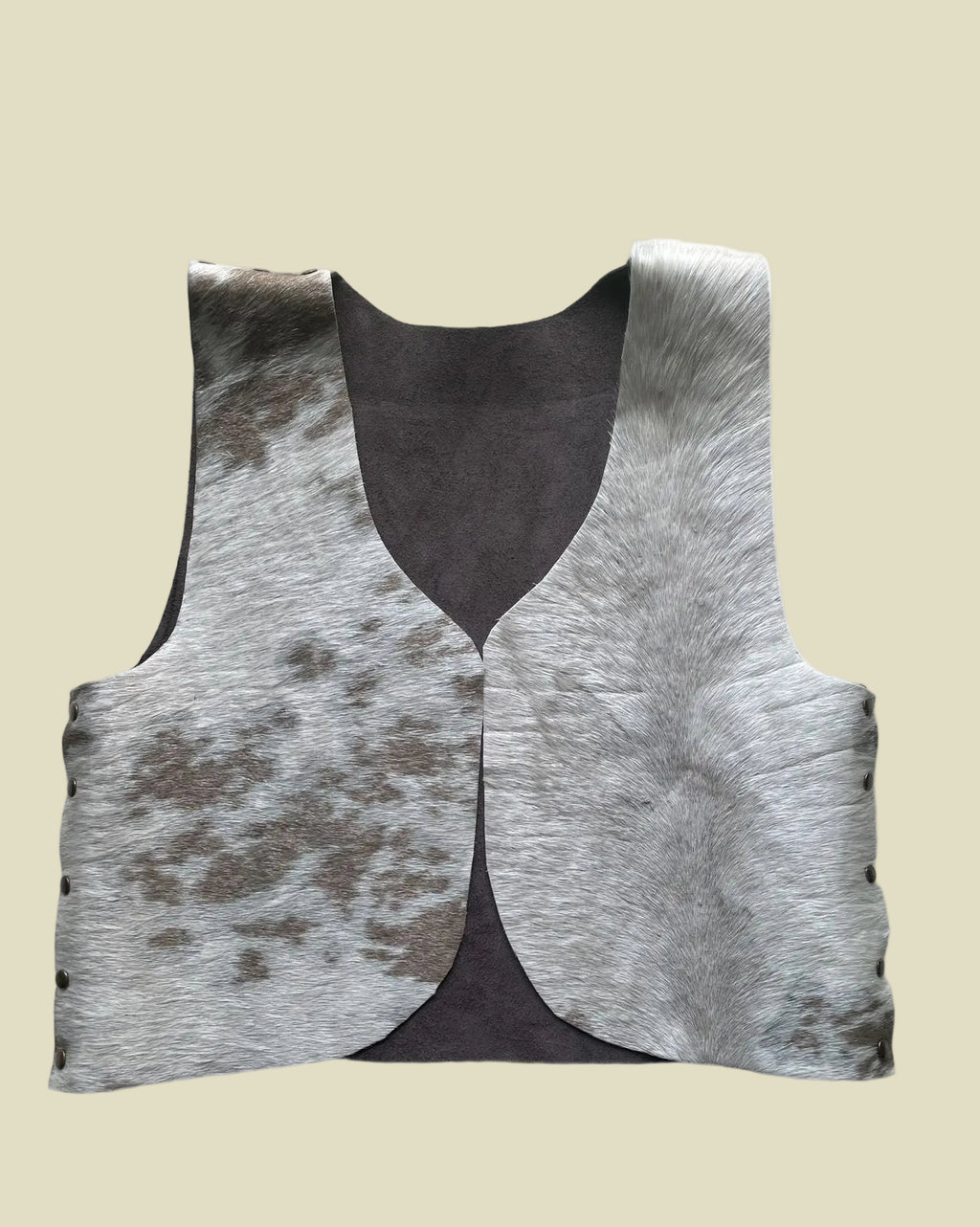 Pampa Salvaje - Chaleco Pelo de Vaca Gris