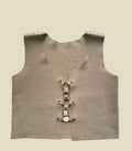 Luna de Arena - Chaleco Boho Beige con Argollas