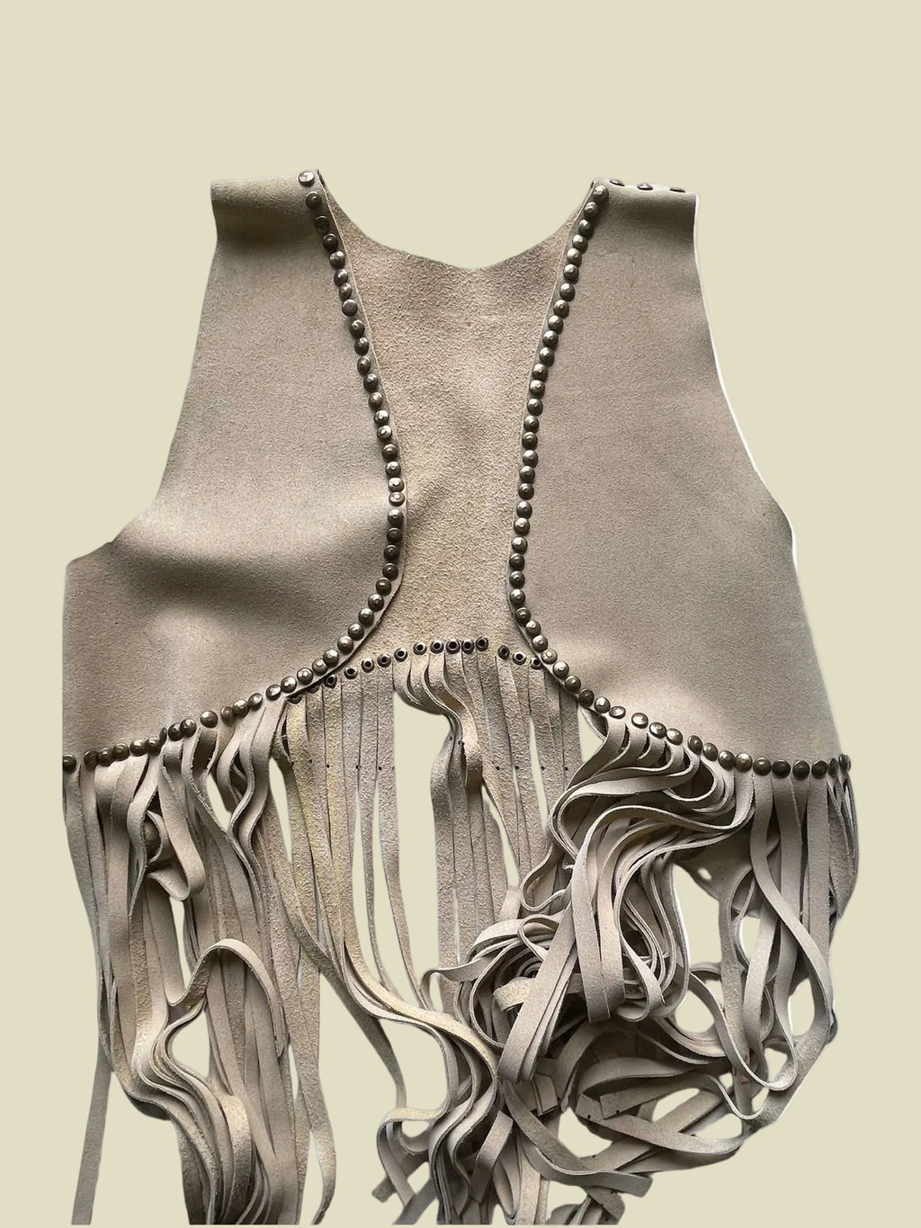 Viento Libre - Chaleco Boho Beige con Flecos