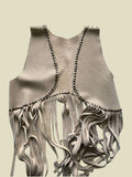 Viento Libre - Chaleco Boho Beige con Flecos